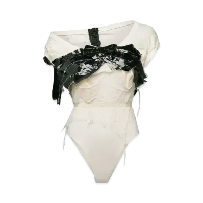 Maison Margiela Women's Bow Bodysuit "White"