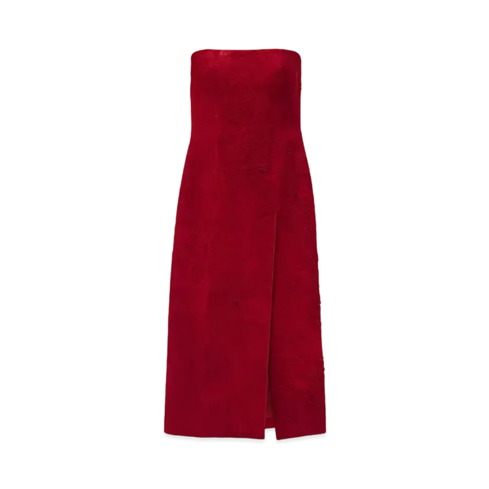 Alexander McQUEEN Suede Midi Dress "Red"