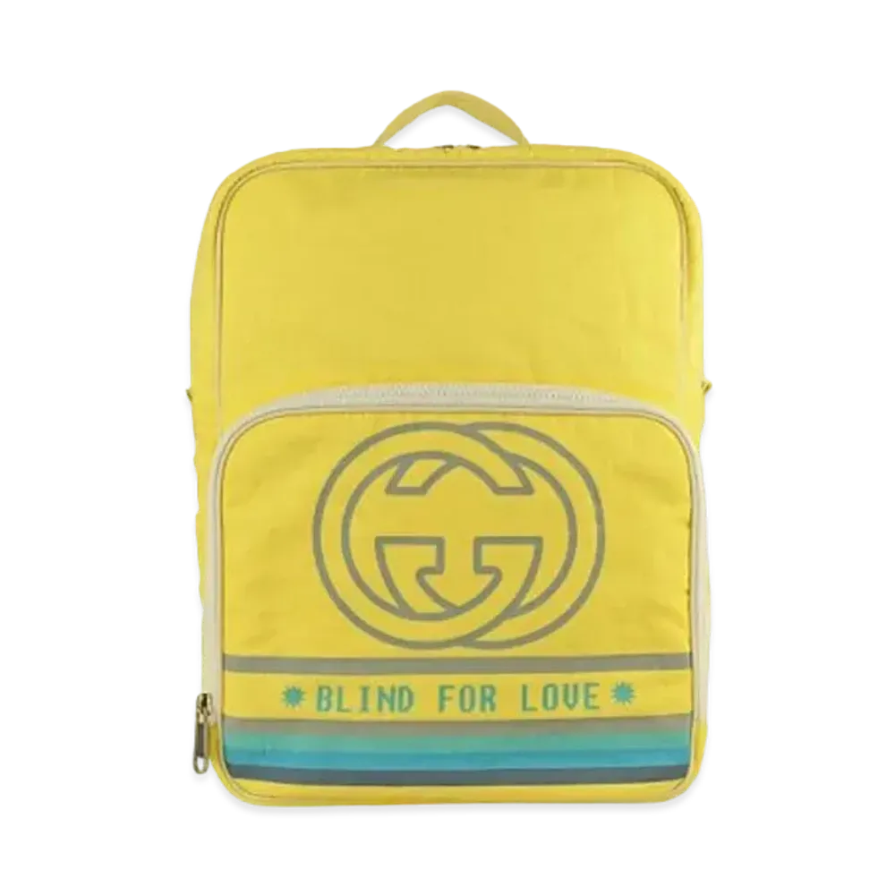 GUCCI Interlocking G Nylon Backpack BLIND FOR LOVE "Yellow"
