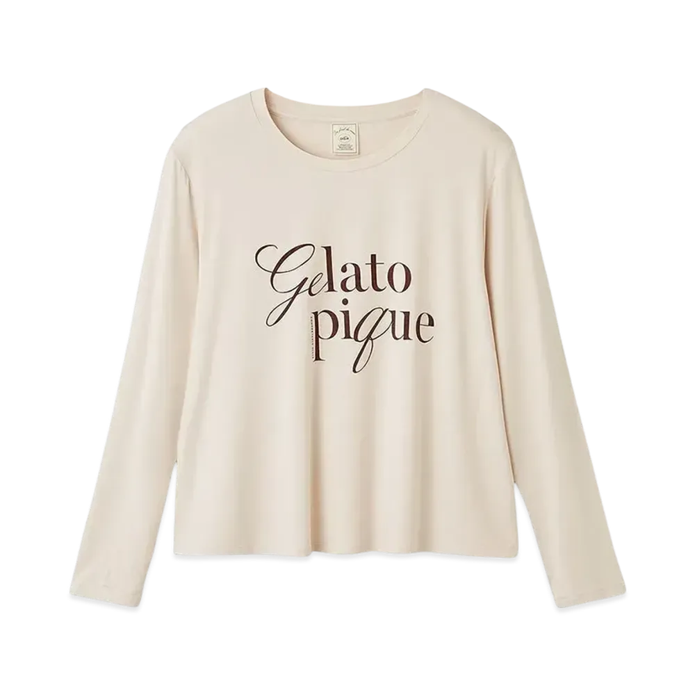 GELATO PIQUE Cool Feeling To The Touch Rayon Logo T-Shirt "Beige"