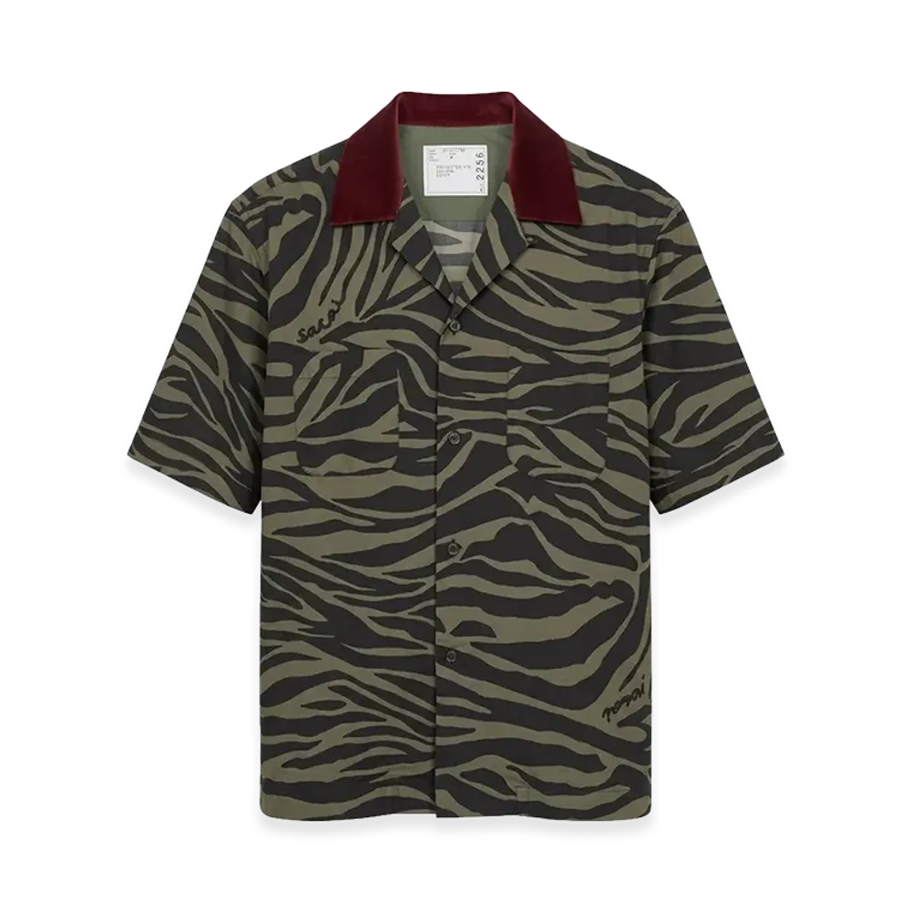 sacai Zebra-print Shirt "Green"