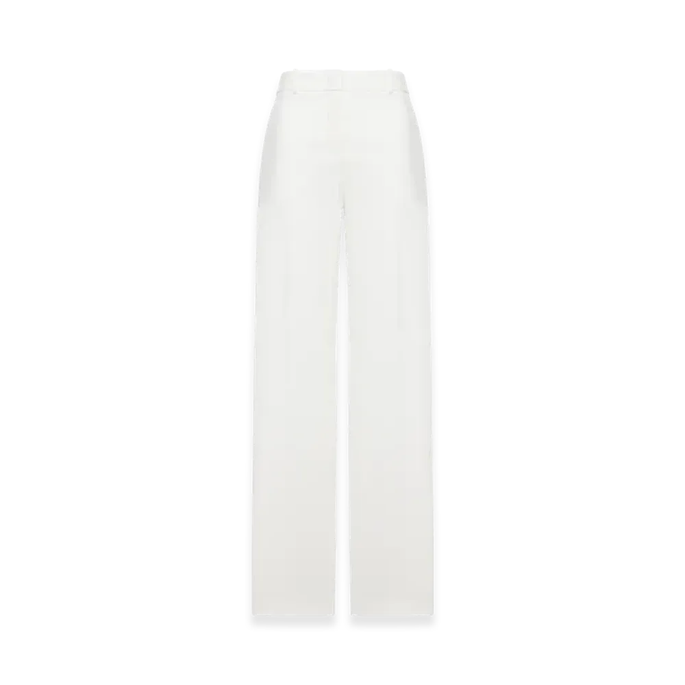 FENDI Women's Wide Leg Pants In Fluid Cotton "White"