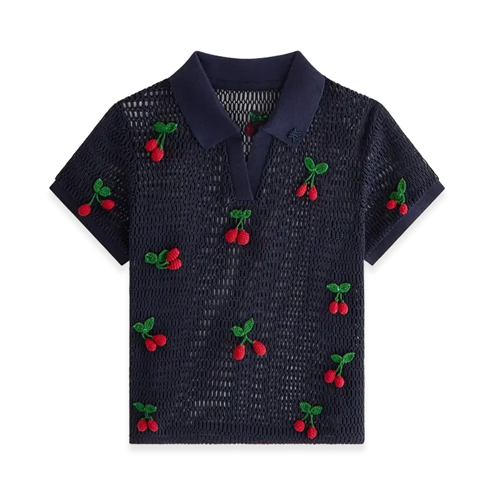 Kith Women's Hedi Cherry Sweater Polo "Nocturnal"