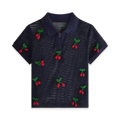 Kith Women's Hedi Cherry Sweater Polo "Nocturnal"