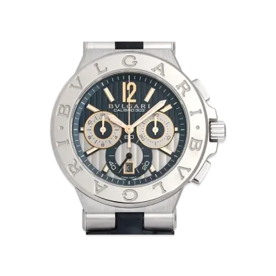 BVLGARI Diagono Calibro303 Exclusive 500 "Blue/White Gold/Stainless Steel/Black"