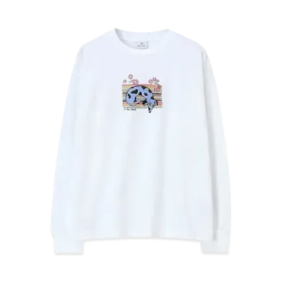 Paul Smith Women's Relaxed Dog Long Sleeve T-Shirt "White"