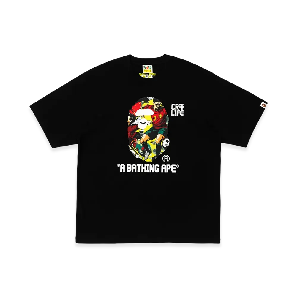 A BATHING APE x Cristiano Ronaldo CR7 Life Graphic Relaxed Fit Tee "Black"
