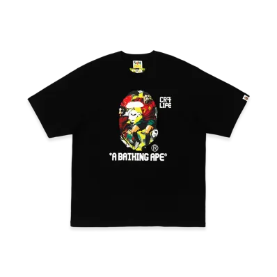 A BATHING APE x Cristiano Ronaldo CR7 Life Graphic Relaxed Fit Tee "Black"