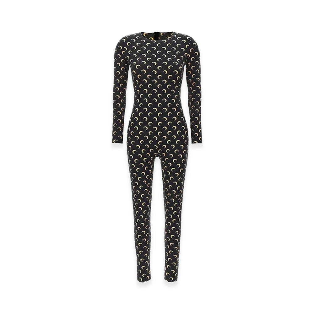 Marine Serre Women's 'Moon Printed' Catsuit "Black"