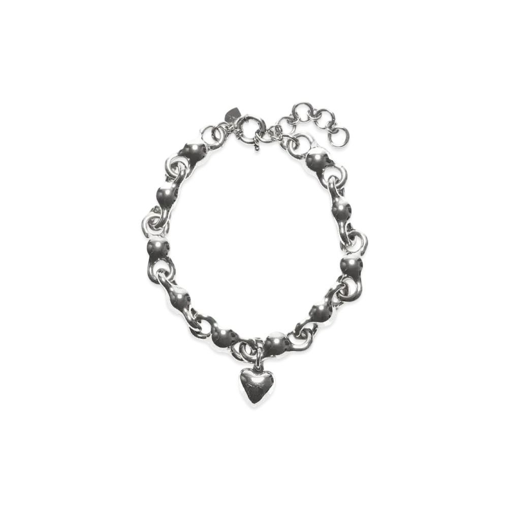 Acne Studios Heart Charm Necklace "Antique Silver"