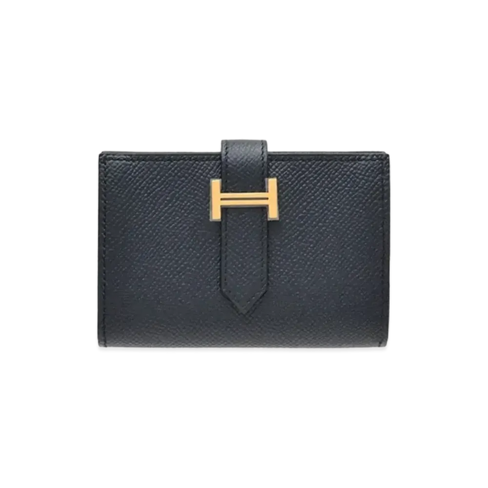 Hermes Bearn Mini Veau Epsom "Blue Indigo/Gold"