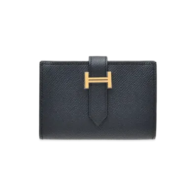 Hermes Bearn Mini Veau Epsom "Blue Indigo/Gold"