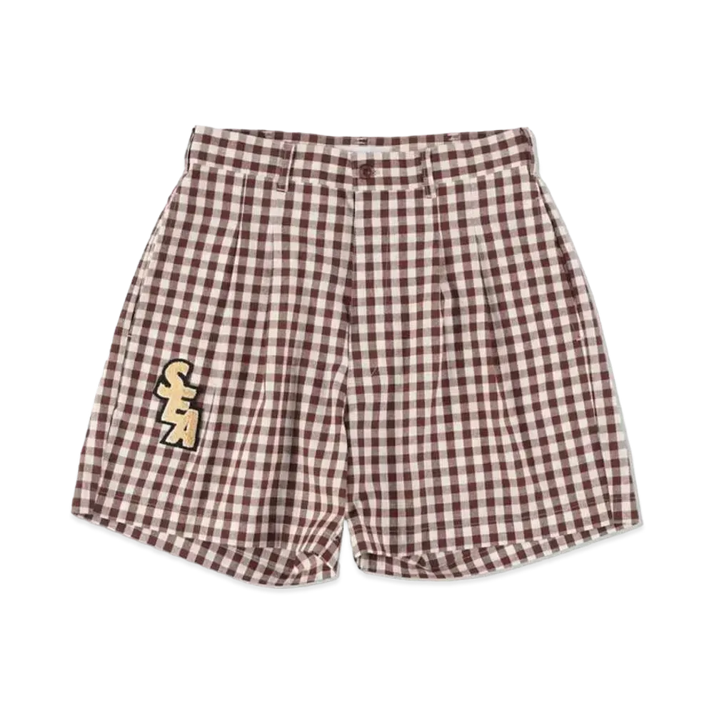 WIND AND SEA S_E_A GINGHAM PLAID SHORTS "Brown"