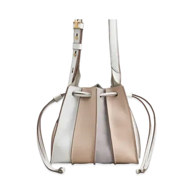 TOD'S Leather Bucket Bag Mini "White/Pink/Gray"