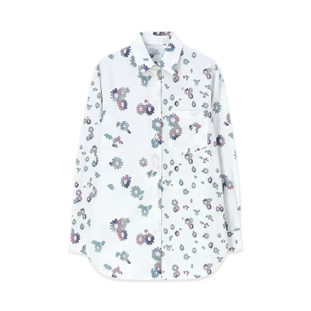 Paul Smith Women's Chamomile Floral Mixed Shirt "White"