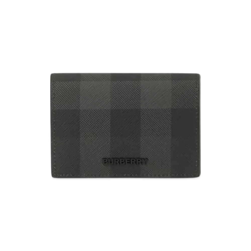 Burberry Check Folding Card Case "Charcoal"