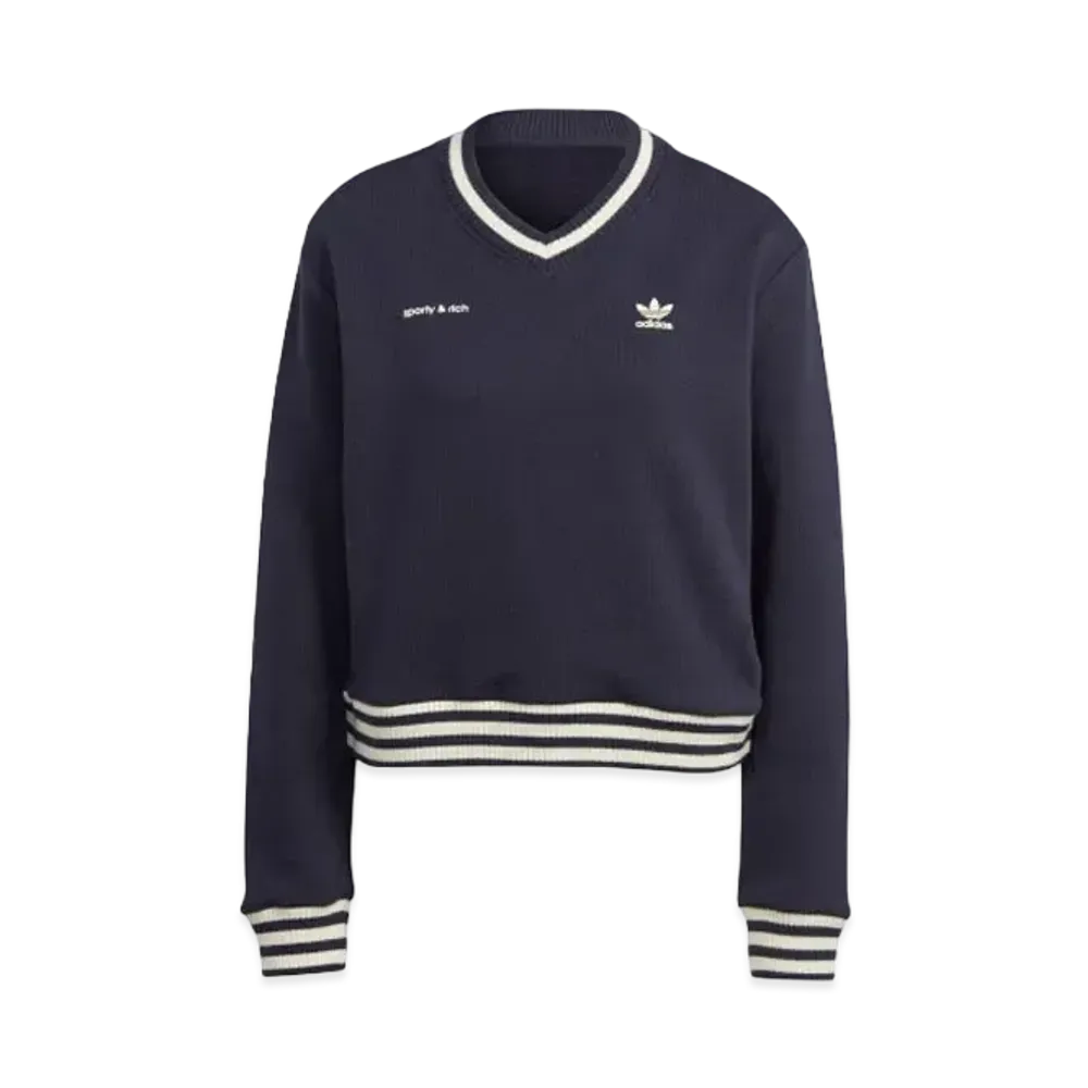 adidas x Sporty & Rich V-Neck Crew Sweat "Legend Ink"