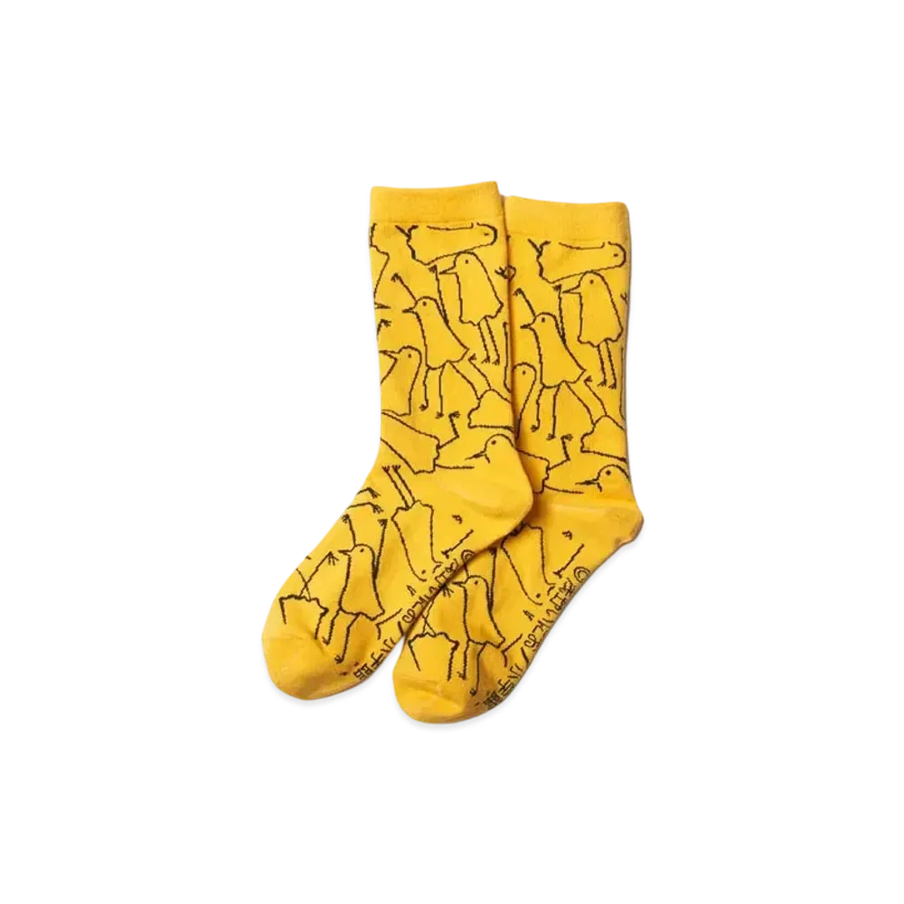 graniph x Inio Asano Punpun Pattern Middle Socks "Yellow"