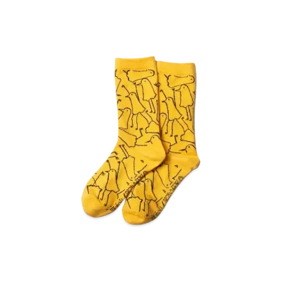graniph x Inio Asano Punpun Pattern Middle Socks "Yellow"
