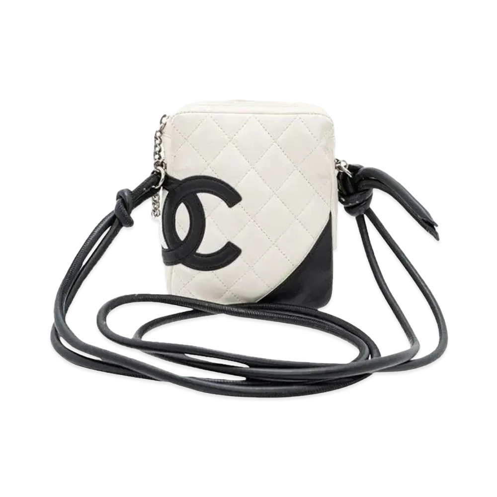 CHANEL Cambon Line Small Pochette Crossbody Bag Mini "White/Black"