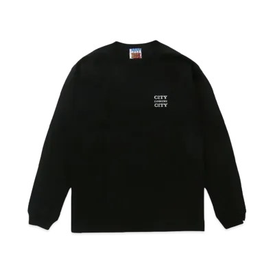 CITY COUNTRY CITY EMBROIDERED LOGO COTTON L/S T-SHIRT "BLACK"