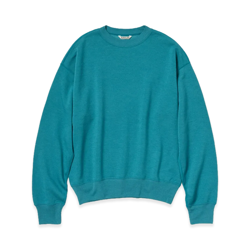 AURALEE High-Twist Compact Sweat P/O "Top Blue"