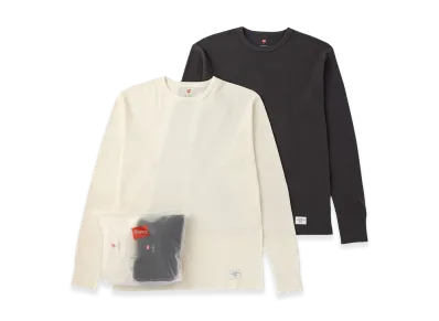 Hanes x Saturdays NYC Waffle 2Pack LS Pullover "Light Gray/Off White"