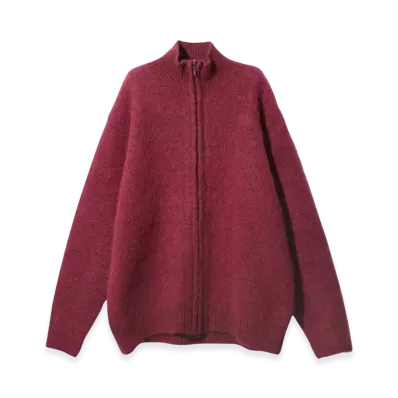 NEEDLES Zipped Mohair Cardigan Solid "Bordeaux"