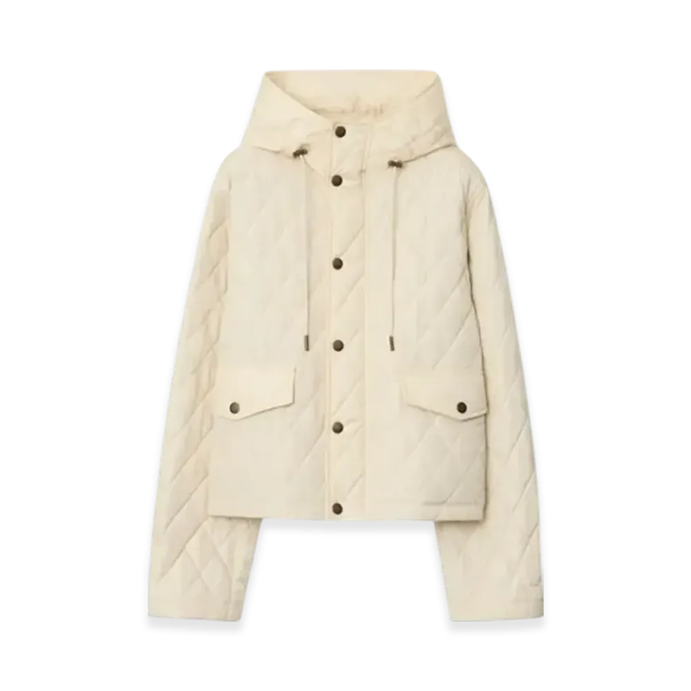 Burberry Cropped Quilting Nylon Hooded Jacket "Nutmeg"
