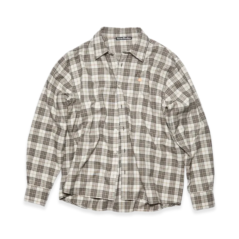Acne Studios Flannel Check Button-Up Shirt "White/Black"