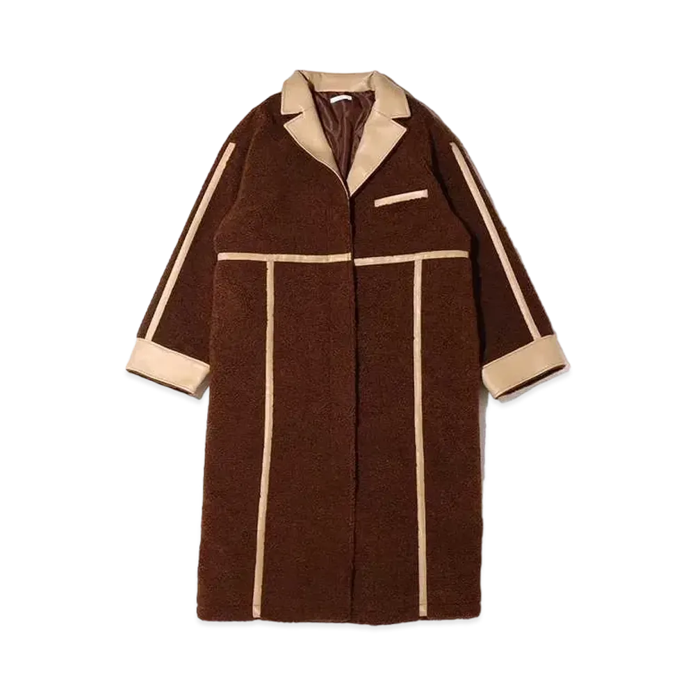 atmos pink Different Material Docking Boa Coat "Brown"