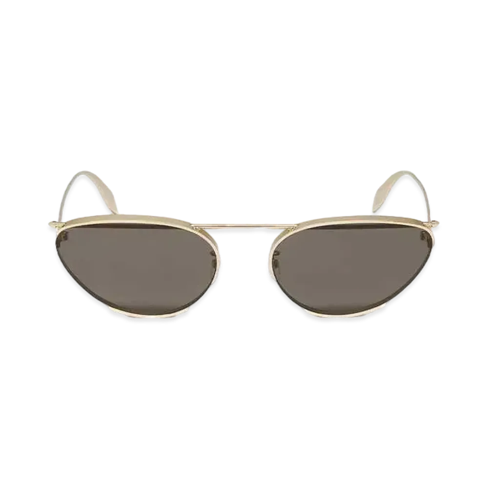 Alexander McQUEEN Front Piercing Cat Eye Sunglasses "Gold"