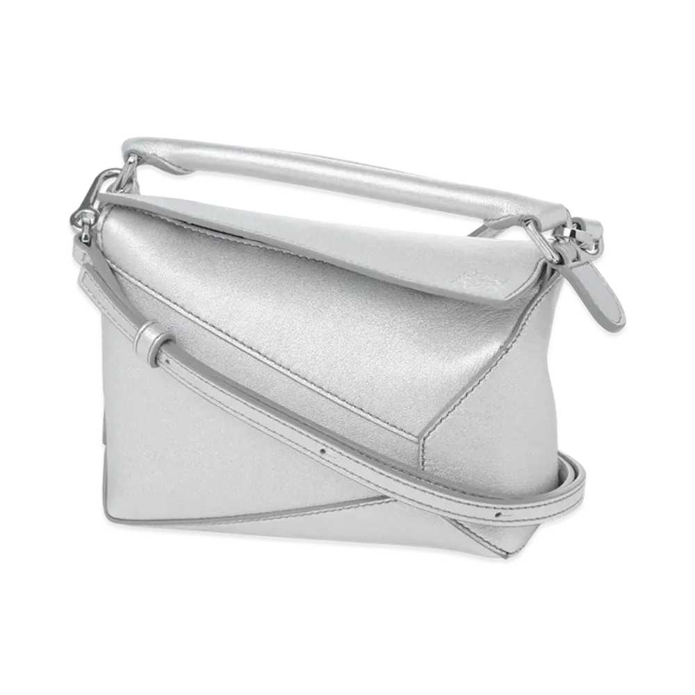 LOEWE Puzzle Edge Mini Bag "Silver"
