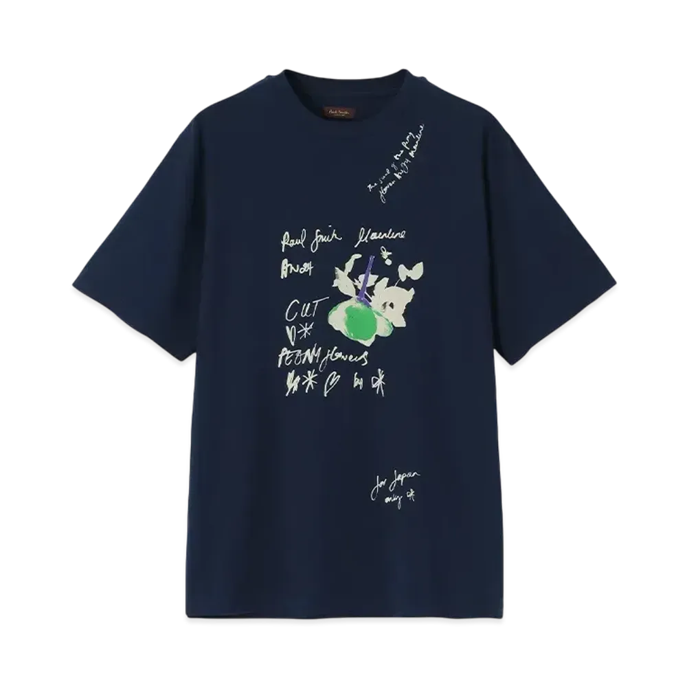 Paul Smith Peony Photogram Print Tee "Navy"