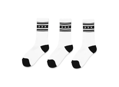 GOD SELECTION XXX Logo Line Socks 3-Pack GX-S26-SO-03 "Black"