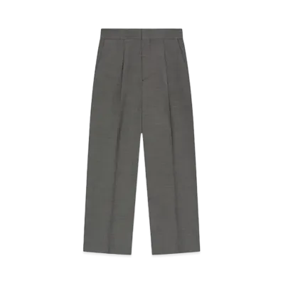 FEAR OF GOD ESSENTIALS Double Cotton Wool Wide Leg Trousers "Titanium"