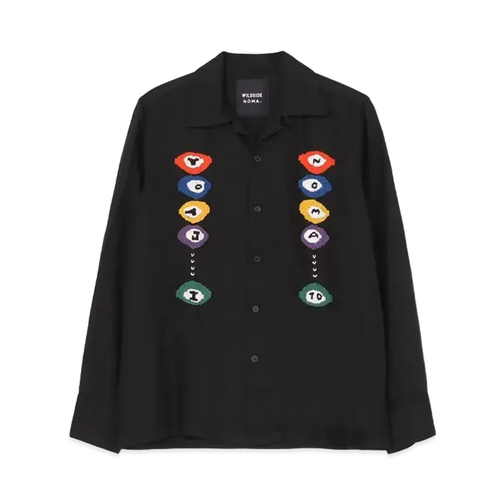 WILDSIDE Yohji Yamamoto x NOMA t.d. Billiards Hand Embroidery Long Sleeve Shirt "Black"