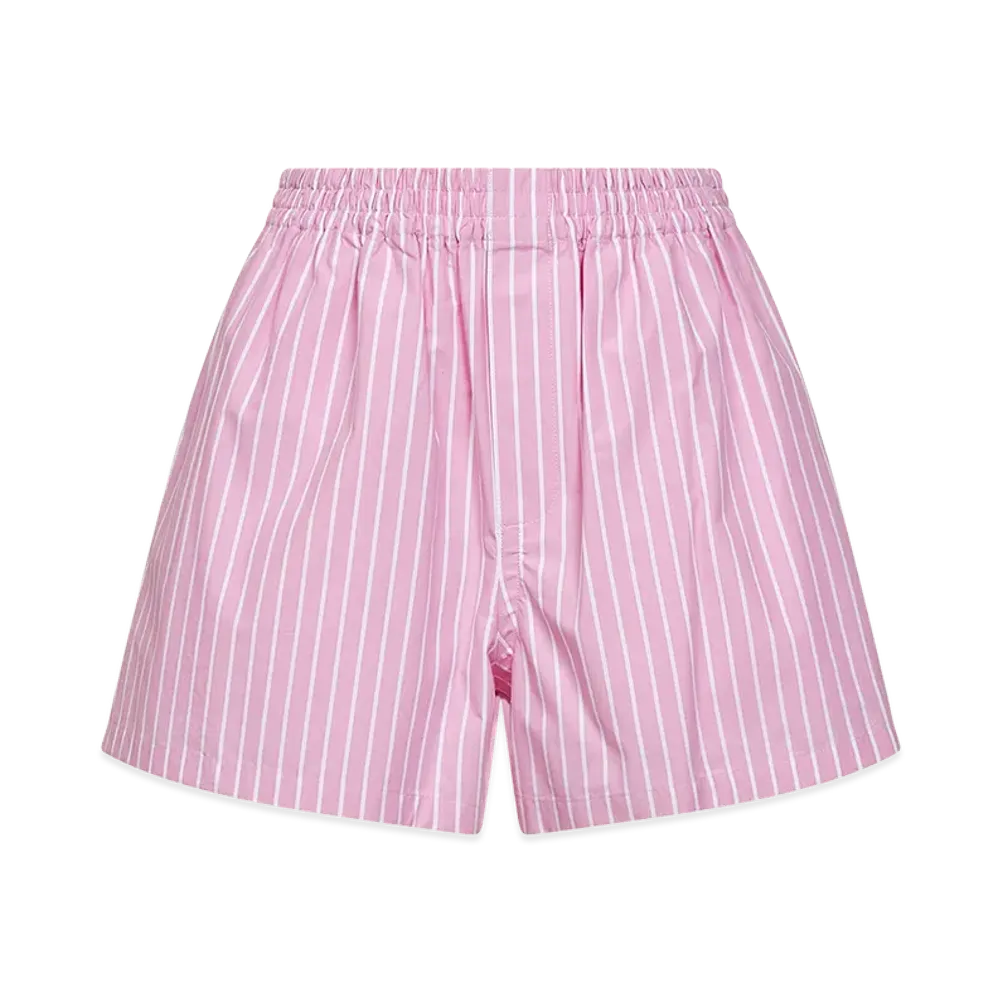 BALENCIAGA Women's Striped Cotton Poplin Boxers "Rose"