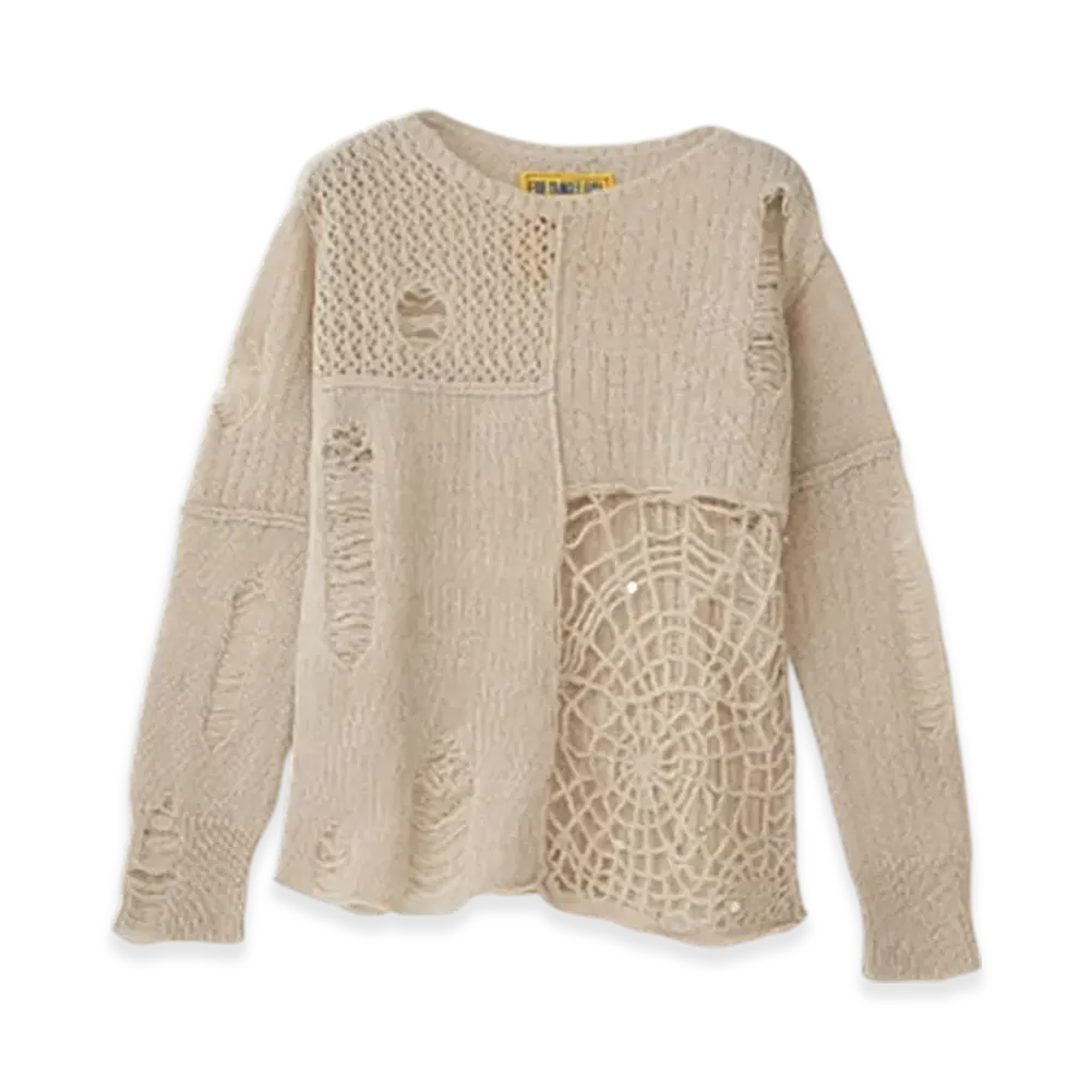 HYSTERIC GLAMOUR Spider Web Crash Sweater "White"
