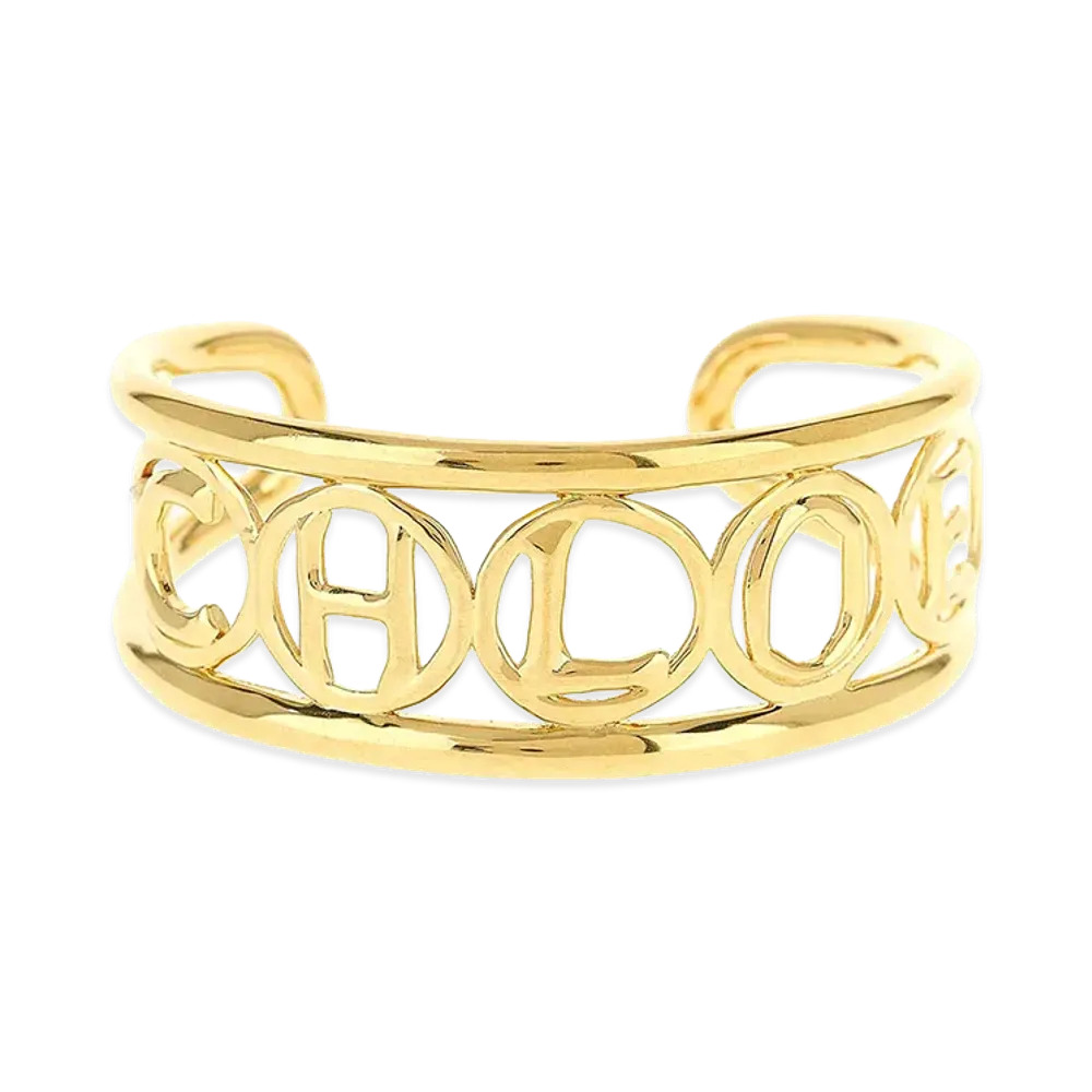 Chloe Women's Metal Script Bracelet "Gold"