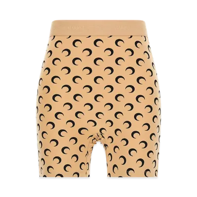 Marine Serre Women's 'Recycled Moon' Biker Shorts "Beige"