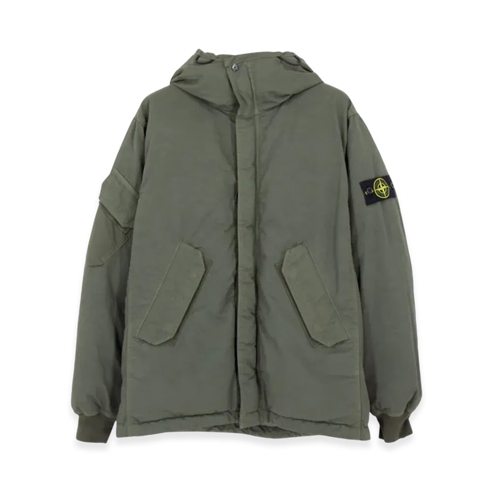 Stone Island 42521 Opaque Nylon Twill Down Hooded Jacket - 23FW "Olive Green"