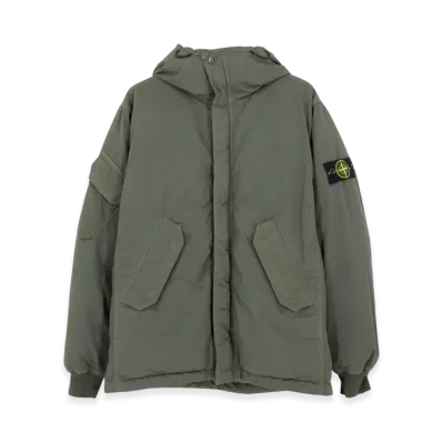 Stone Island 42521 Opaque Nylon Twill Down Hooded Jacket - 23FW "Olive Green"
