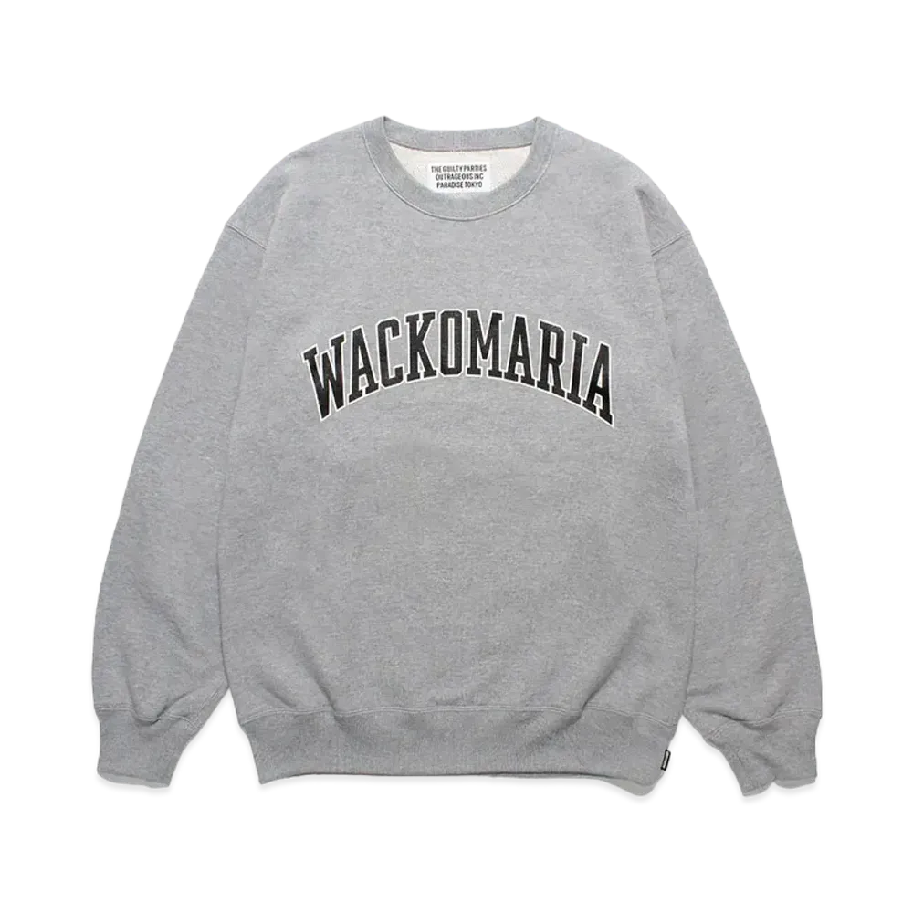 WACKO MARIA Middle Weight Crew Neck Sweat Shirt "Gray"