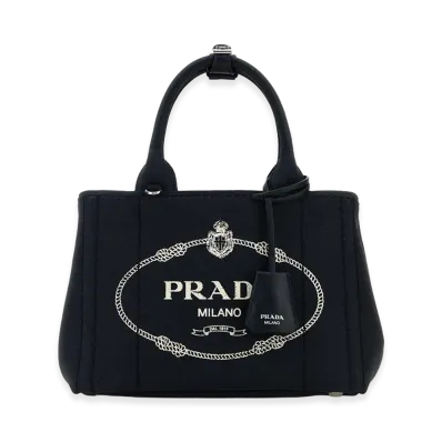 PRADA Women's Canvas Small Jardiniere Handbag "Dark Blue"