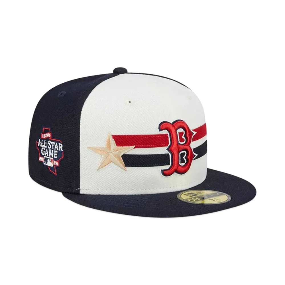 NEW ERA 59Fifty On-Field 2024 MLB All-star Game Workout Boston Red Sox "Chrome White/Navy"