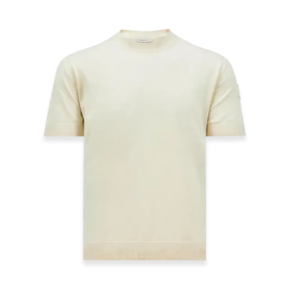 MONCLER Silk & Cotton Knit T-Shirt "White"