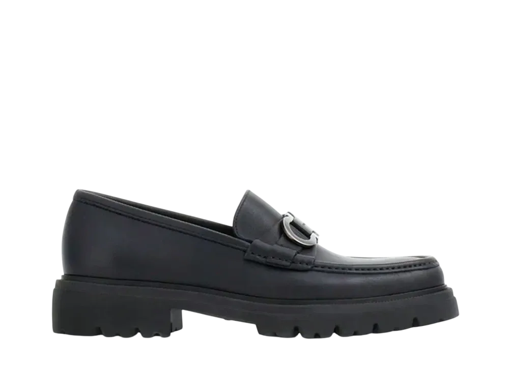 Salvatore Ferragamo Moccasin with Gancini Ornament "Black"