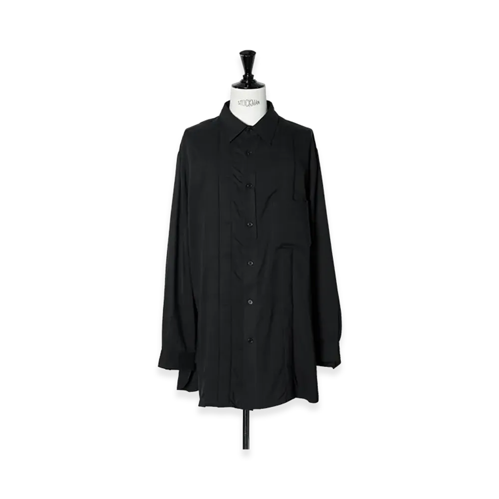 Yohji Yamamoto POUR HOMME Cellulose Lawn Double Placket Padded Blouse "Black"