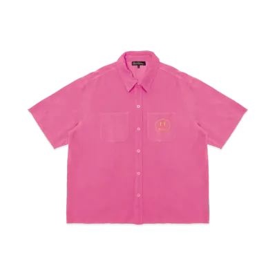 drew house corduroy ss shirt "Hot Pink"